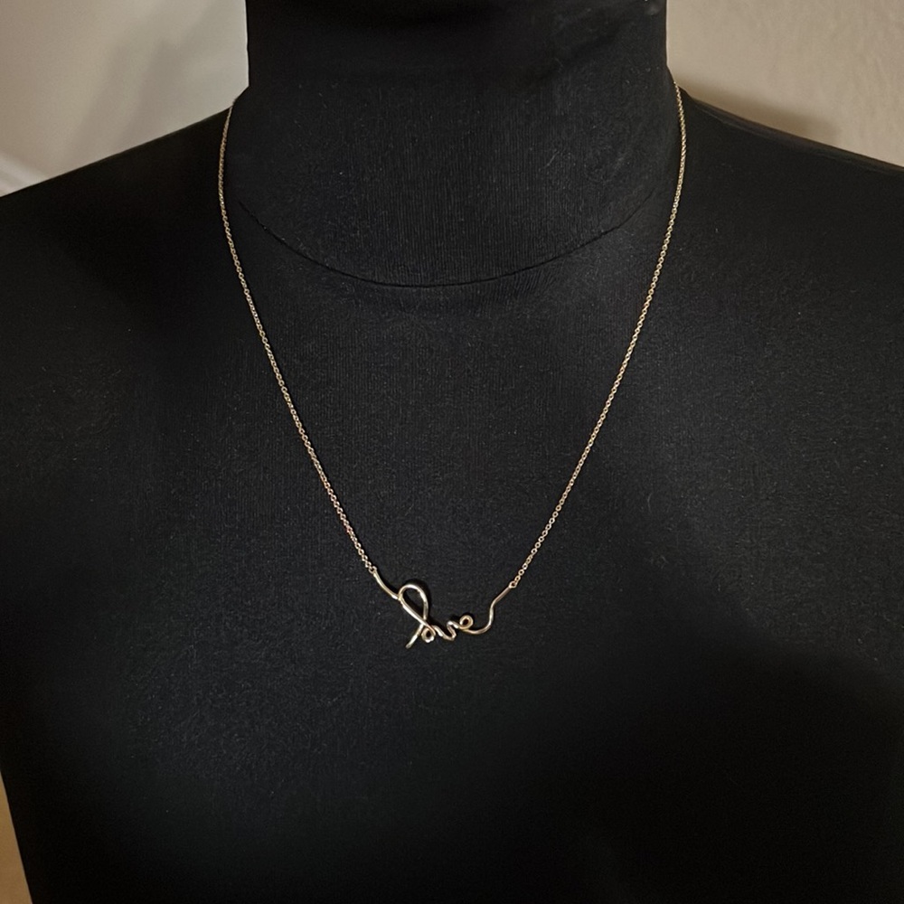 Stella & Dot delicate gold love necklace